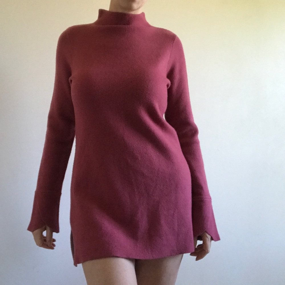 Max Studio Wool Mock Neck Tunic Sweater Size Medium